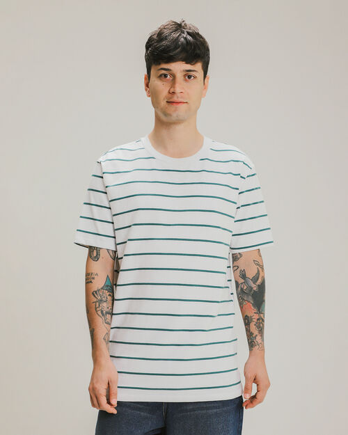 Playera Verde Con Rayas